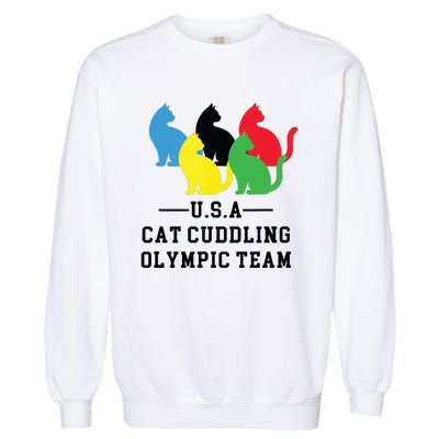 Cat Cuddling Team Garment-Dyed Sweatshirt