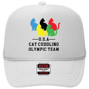 Cat Cuddling Team High Crown Mesh Back Trucker Hat