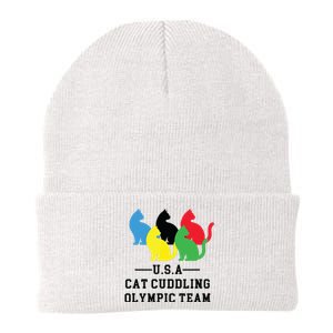 Cat Cuddling Team Knit Cap Winter Beanie