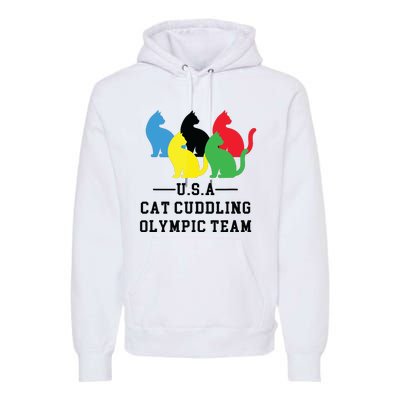 Cat Cuddling Team Premium Hoodie