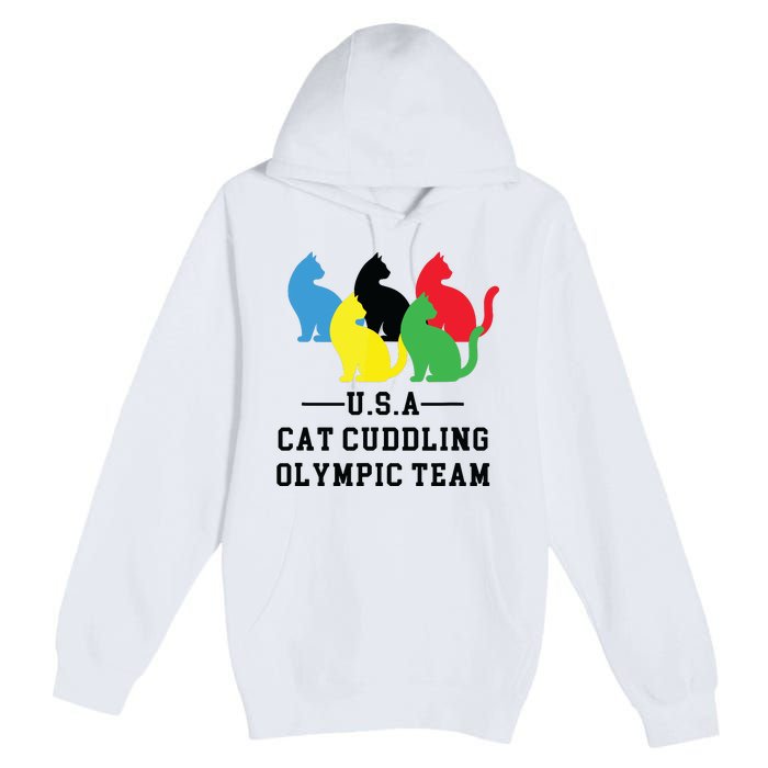 Cat Cuddling Team Premium Pullover Hoodie