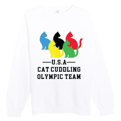 Cat Cuddling Team Premium Crewneck Sweatshirt