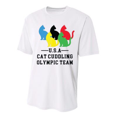 Cat Cuddling Team Performance Sprint T-Shirt