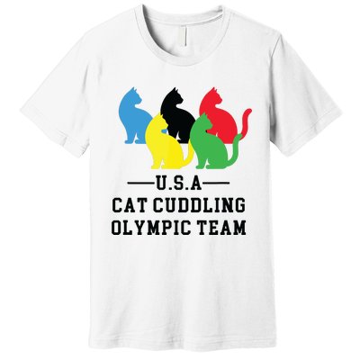 Cat Cuddling Team Premium T-Shirt