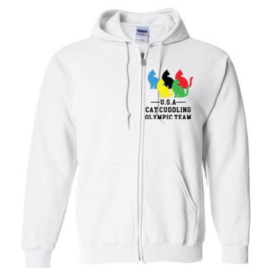 Cat Cuddling Team Full Zip Hoodie