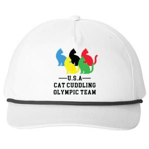 Cat Cuddling Team Snapback Five-Panel Rope Hat