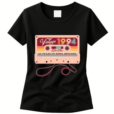 Cute Cassette Tape Limited Edition Vintage 1994 30 Years Of Being Awesome Womens T-Shirt