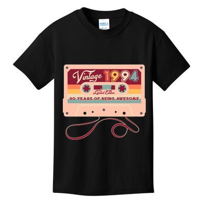 Cute Cassette Tape Limited Edition Vintage 1994 30 Years Of Being Awesome Kids T-Shirt