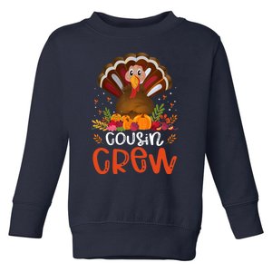 Cousin Crew Turkey Cute Family Thanksgiving Pajamas Matching Toddler Sweatshirt