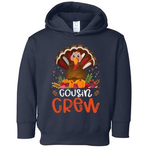 Cousin Crew Turkey Cute Family Thanksgiving Pajamas Matching Toddler Hoodie