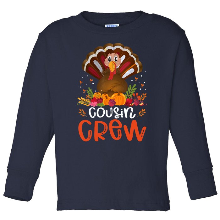 Cousin Crew Turkey Cute Family Thanksgiving Pajamas Matching Toddler Long Sleeve Shirt