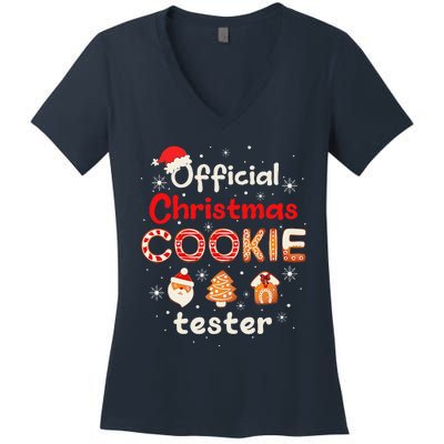 Christmas Cookie Tester Taster Baking Crew Women's V-Neck T-Shirt