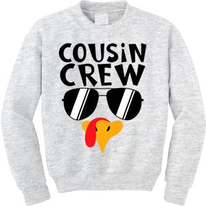 Cousin Crew Turkey Cute Family Thanksgiving Pajamas Matching Kids Sweatshirt