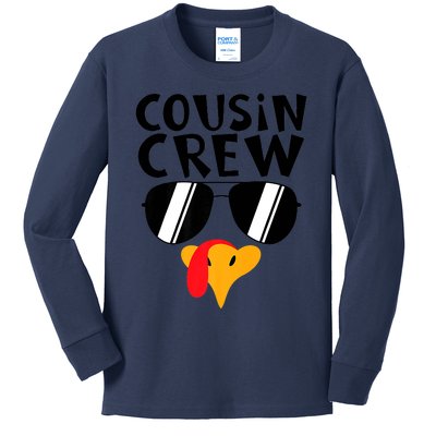 Cousin Crew Turkey Cute Family Thanksgiving Pajamas Matching Kids Long Sleeve Shirt