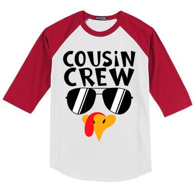 Cousin Crew Turkey Cute Family Thanksgiving Pajamas Matching Kids Colorblock Raglan Jersey