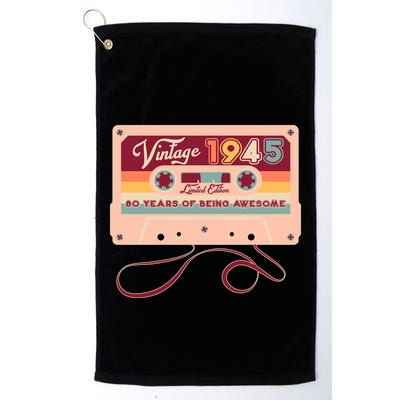 Cute Cassette Tape Limited Edition Vintage 1945 80 Years Of Being Awesome Golf Towel