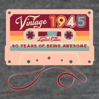 Cute Cassette Tape Limited Edition Vintage 1945 80 Years Of Being Awesome Tall T-Shirt
