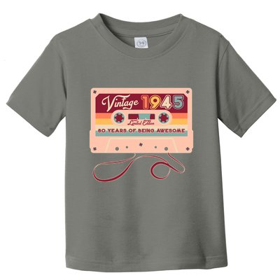 Cute Cassette Tape Limited Edition Vintage 1945 80 Years Of Being Awesome Toddler T-Shirt