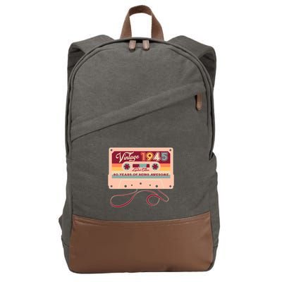 Cute Cassette Tape Limited Edition Vintage 1945 80 Years Of Being Awesome Cotton Canvas Backpack