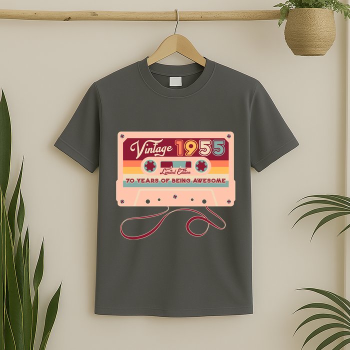 Cute Cassette Tape Limited Edition Vintage 1955 70 Years Of Being Awesome T-Shirt