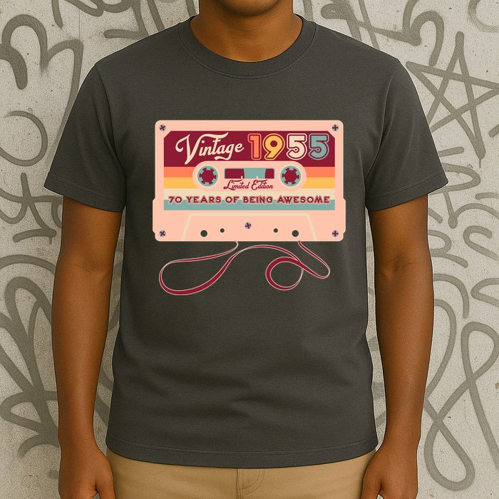 Cute Cassette Tape Limited Edition Vintage 1955 70 Years Of Being Awesome T-Shirt