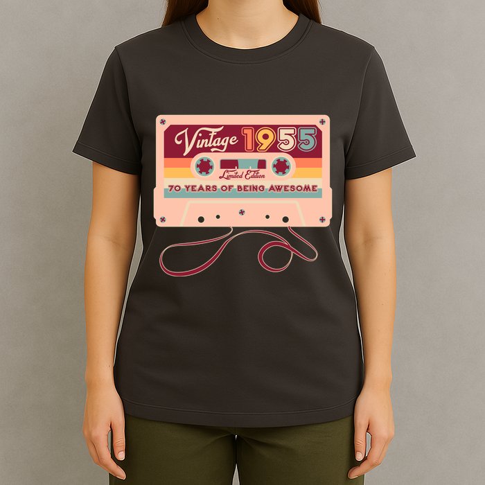 Cute Cassette Tape Limited Edition Vintage 1955 70 Years Of Being Awesome T-Shirt