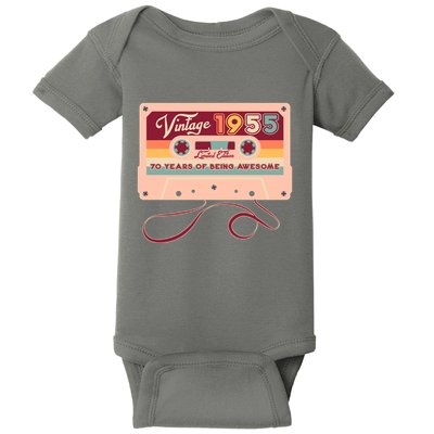 Cute Cassette Tape Limited Edition Vintage 1955 70 Years Of Being Awesome Baby Bodysuit
