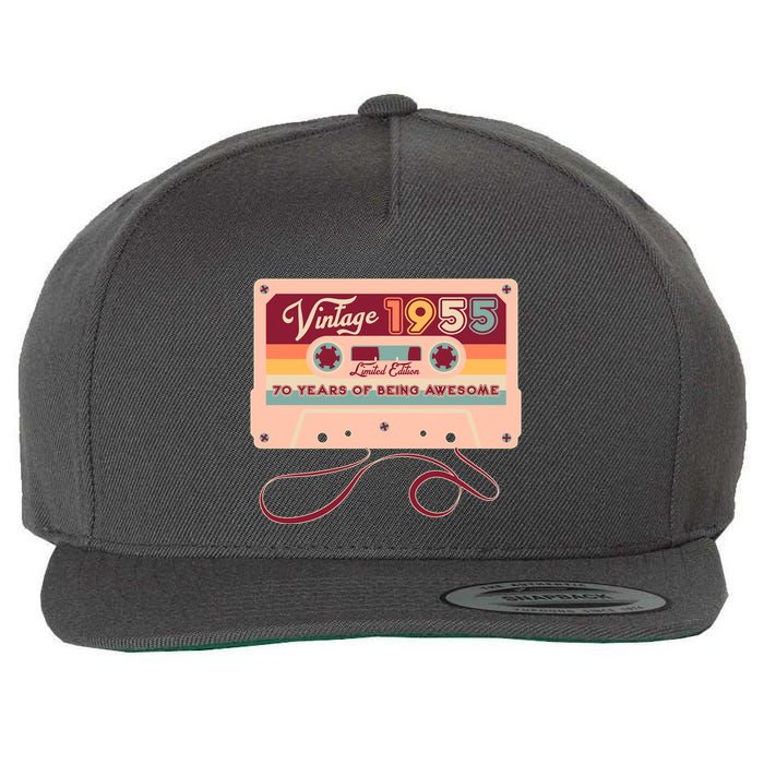 Cute Cassette Tape Limited Edition Vintage 1955 70 Years Of Being Awesome Wool Snapback Cap