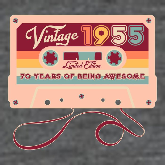 Cute Cassette Tape Limited Edition Vintage 1955 70 Years Of Being Awesome Wool Snapback Cap