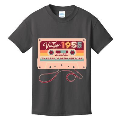 Cute Cassette Tape Limited Edition Vintage 1955 70 Years Of Being Awesome Kids T-Shirt