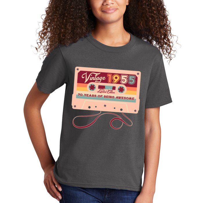 Cute Cassette Tape Limited Edition Vintage 1955 70 Years Of Being Awesome Kids T-Shirt
