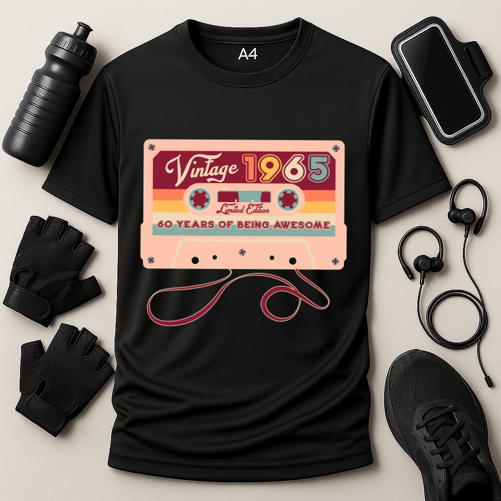 Cute Cassette Tape Limited Edition Vintage 1965 60 Years Of Being Awesome Cooling Performance Crew T-Shirt