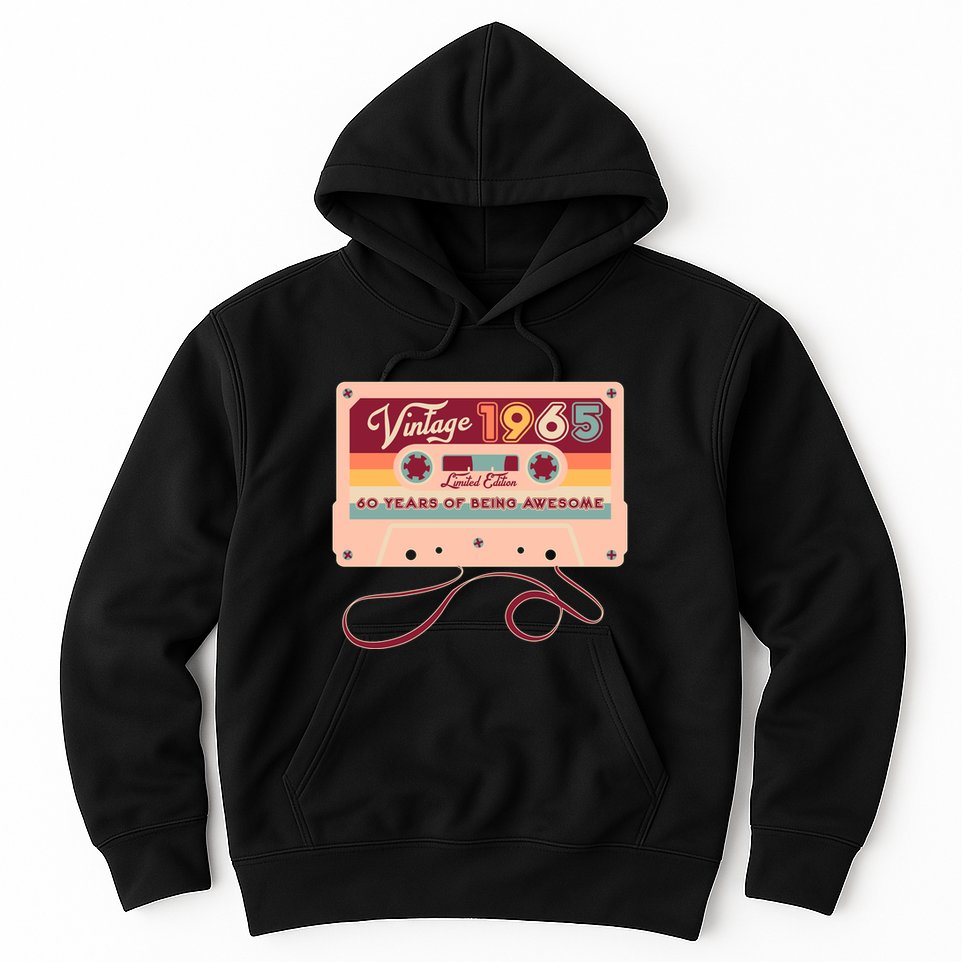 Cute Cassette Tape Limited Edition Vintage 1965 60 Years Of Being Awesome Hoodie