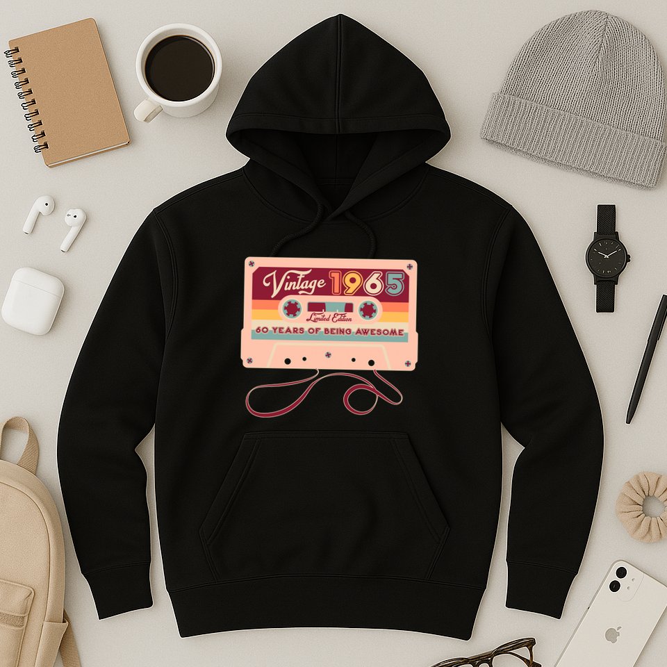 Cute Cassette Tape Limited Edition Vintage 1965 60 Years Of Being Awesome Hoodie