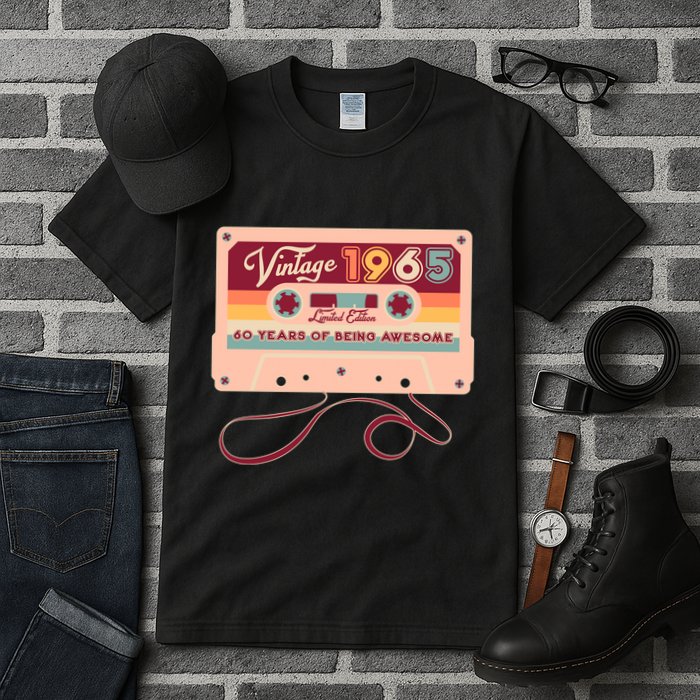 Cute Cassette Tape Limited Edition Vintage 1965 60 Years Of Being Awesome Tall T-Shirt