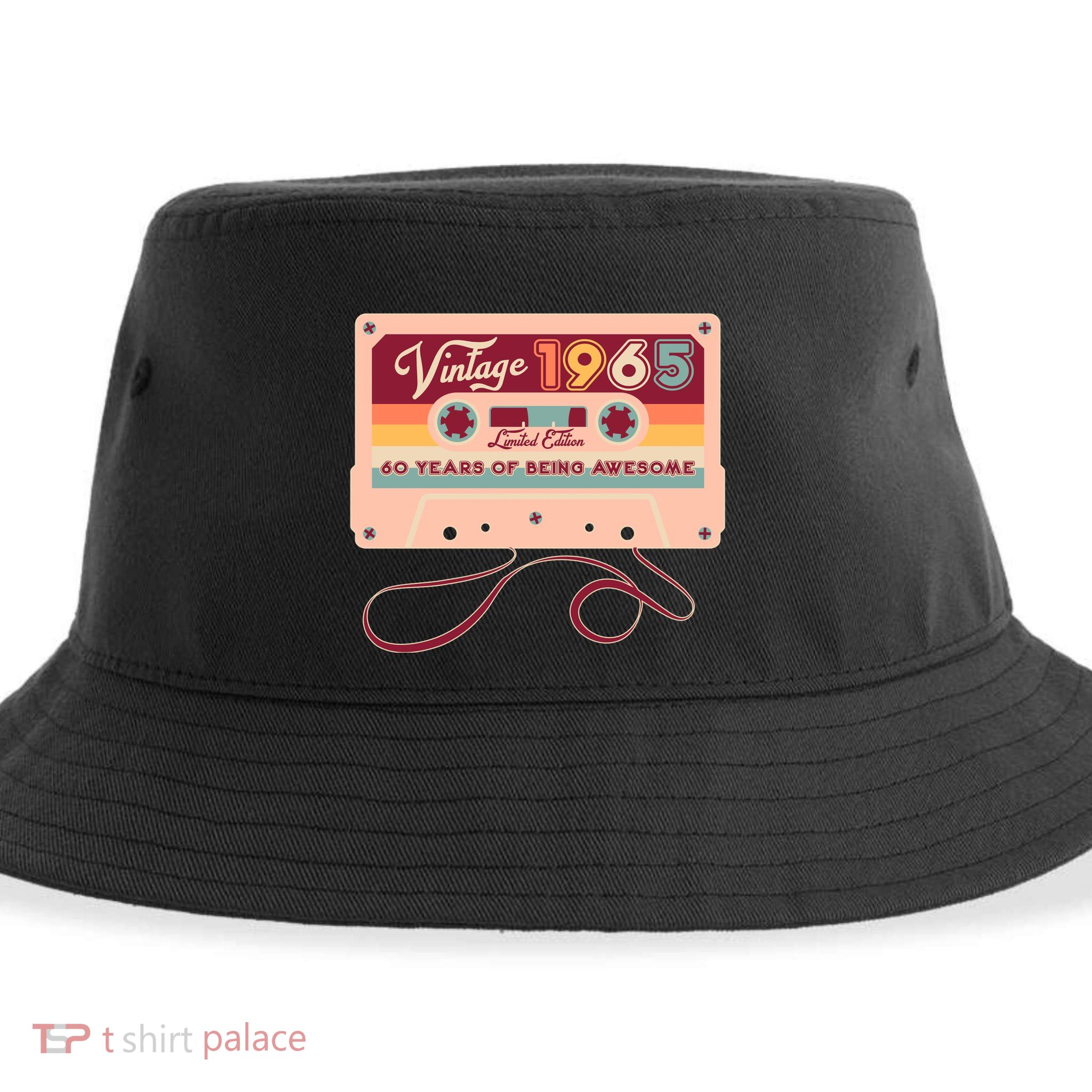 Cute Cassette Tape Limited Edition Vintage 1965 60 Years Of Being Awesome Sustainable Bucket Hat