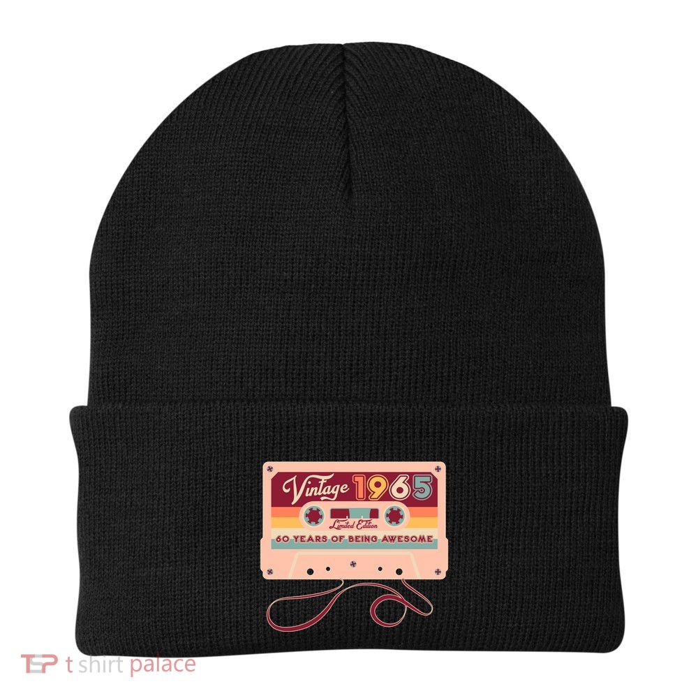 Cute Cassette Tape Limited Edition Vintage 1965 60 Years Of Being Awesome Beanie