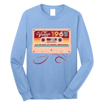 Cute Cassette Tape Limited Edition Vintage 1965 60 Years Of Being Awesome Long Sleeve Shirt