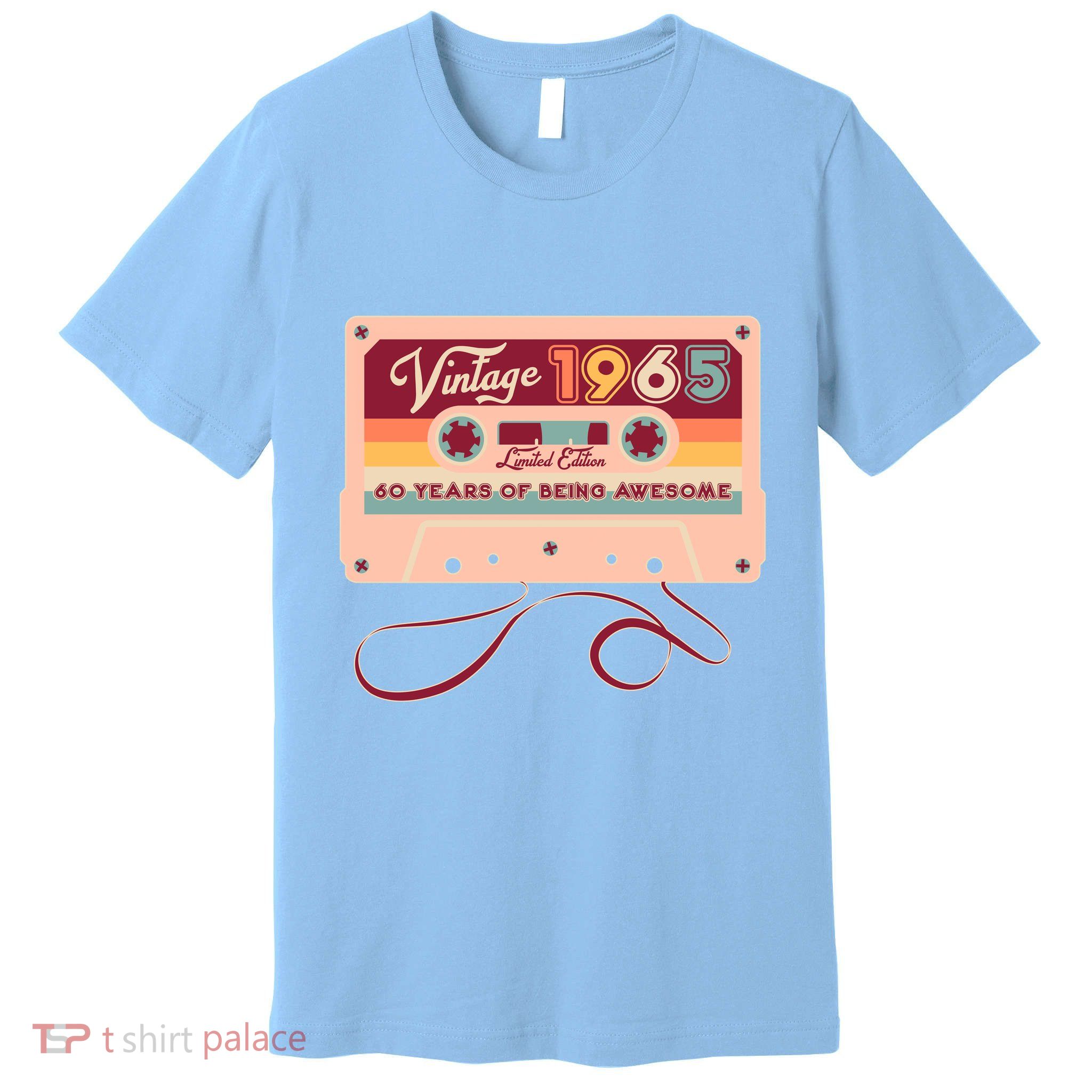 Cute Cassette Tape Limited Edition Vintage 1965 60 Years Of Being Awesome Premium T-Shirt