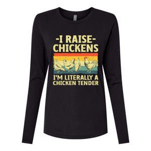 Cool Chicken Tender Art For Women Poultry Chicken Farmer Womens Cotton Relaxed Long Sleeve T-Shirt