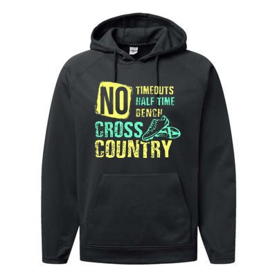 Cross Country Teams Running For XC Runners Gifts Performance Fleece Hoodie