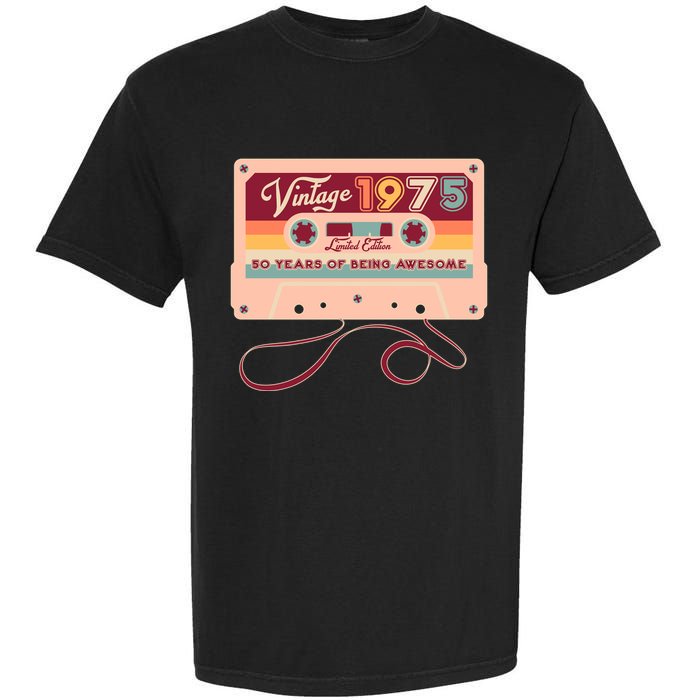 Cute Cassette Tape Limited Edition Vintage 1975 50 Years Of Being Awesome Garment-Dyed Heavyweight T-Shirt