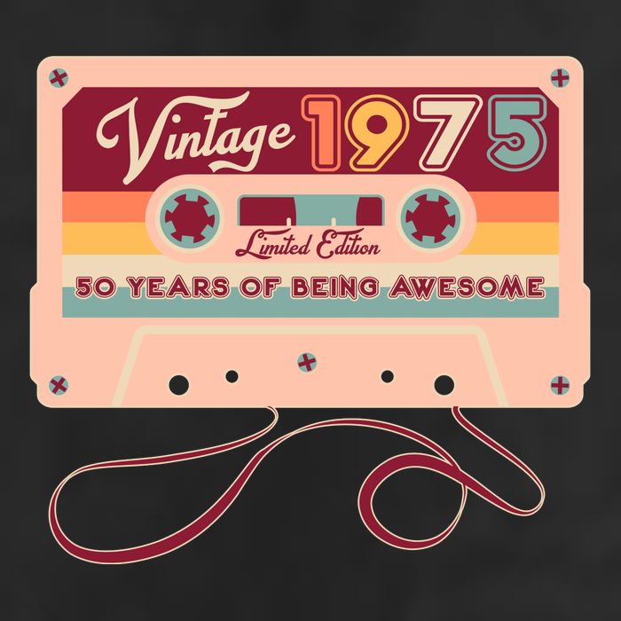 Cute Cassette Tape Limited Edition Vintage 1975 50 Years Of Being Awesome Garment-Dyed Heavyweight T-Shirt