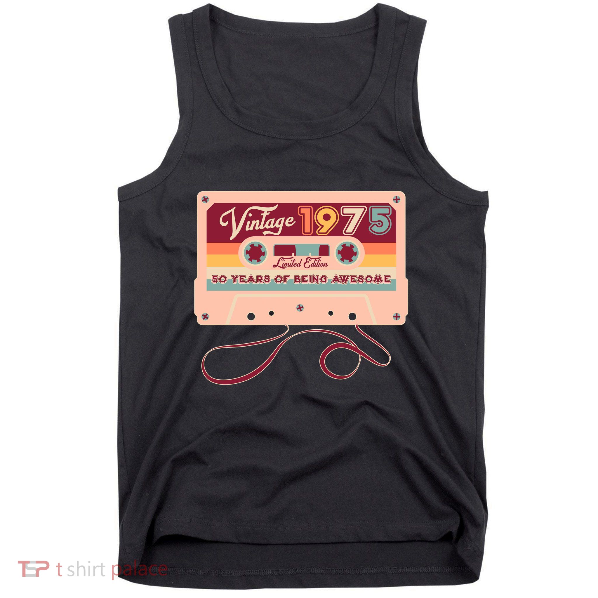 Cute Cassette Tape Limited Edition Vintage 1975 50 Years Of Being Awesome Tank Top