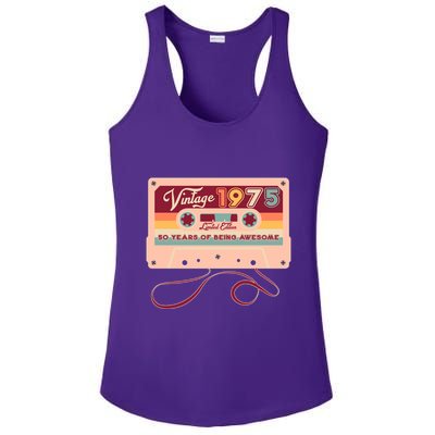 Cute Cassette Tape Limited Edition Vintage 1975 50 Years Of Being Awesome Ladies PosiCharge Competitor Racerback Tank