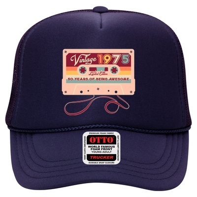 Cute Cassette Tape Limited Edition Vintage 1975 50 Years Of Being Awesome Trucker Hat