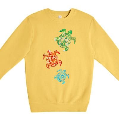 Climate Change Turtle Sea Animal Gift Turtle Premium Crewneck Sweatshirt