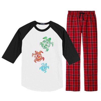 Climate Change Turtle Sea Animal Gift Turtle Raglan Sleeve Pajama Set