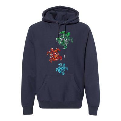 Climate Change Turtle Sea Animal Gift Turtle Premium Hoodie