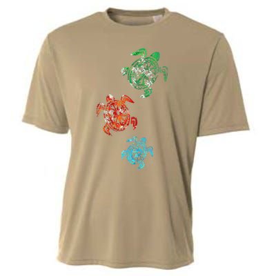 Climate Change Turtle Sea Animal Gift Turtle Cooling Performance Crew T-Shirt